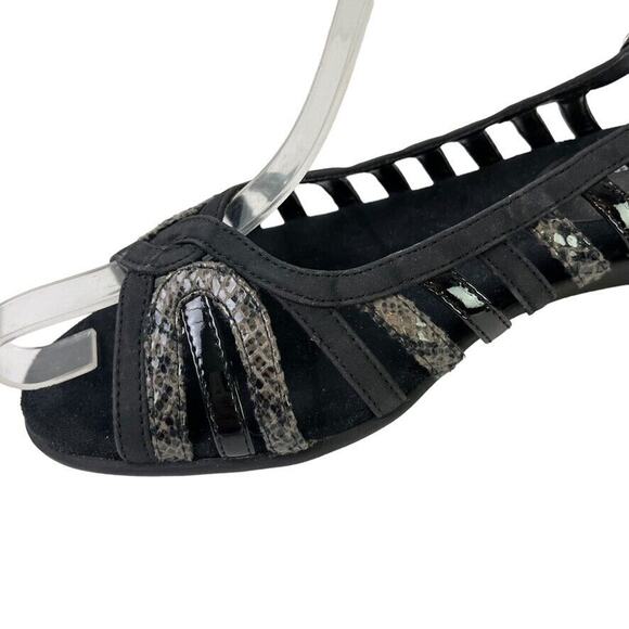 A2 Aerosoles Womens Charismatic Black Open Toe Slingback Wedge Sandals Shoes 9 - Picture 4 of 16